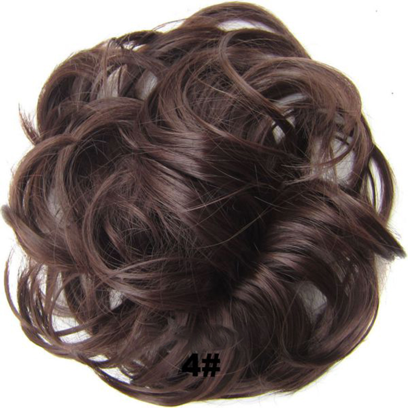 Women's DIY Elastic Wig Hair Ring Curly Scrunchie Bun Chignon Ponytail ...