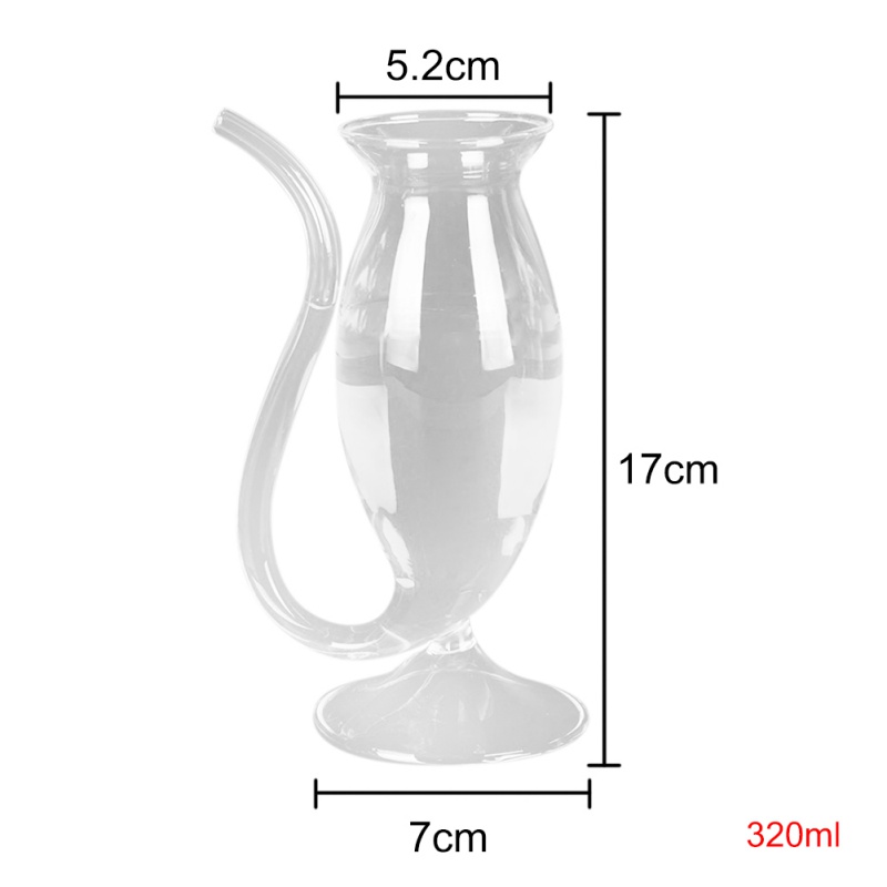 Wine Glass Irregular Crystal Cocktail Glass with Straw Design Drinking Mug  320ml