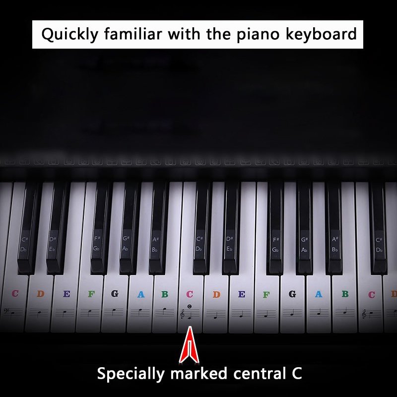 piano keyboard stickers decal label note 37 49 61 88 keys
