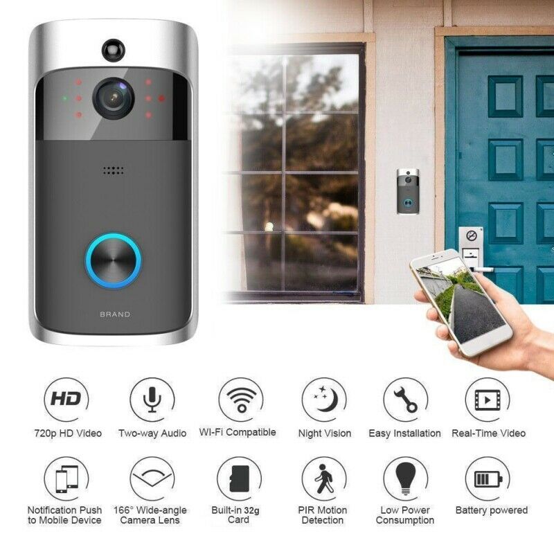 Ring Video Doorbell + HD Video Motion Activated Alerts Easy Installation Wifi eBay